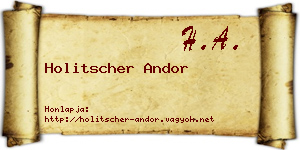 Holitscher Andor névjegykártya